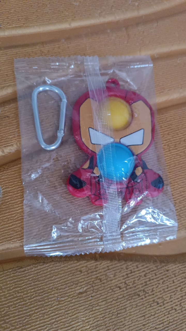 Themed Iron Man Shape Keychain Pop It Toy (1 Pc) Themed Iron Man Shape Keychain Pop It Toy (1 Pc)